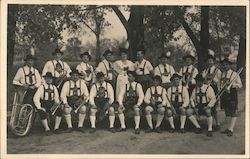 Musical Group wearing lederhosen and hats Postcard Postcard Postcard