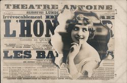 Theatre Antoine - Face through Newspaper Postcard Postcard Postcard