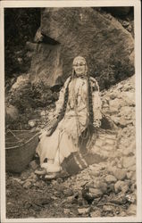 Native American Princess on Rocks Postcard