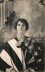 Woman Draped in a Flag Postcard