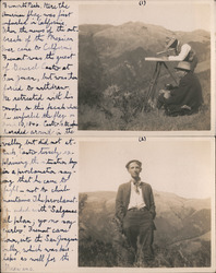 Set of 2: Surveying Fremont Peak, Surveyors, Cartography, Rare! San Juan Bautista, CA Postcard Postcard Postcard