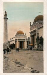 Adventurous Bowman on top of the Column of Progress, P.P.I.E. Postcard