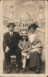 Studio: Family of Three at the Panama-Pacific International Exposition San Francisco, CA 1915 Panama-Pacific Exposition Postcard Postcard