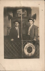 Studio: Two Men on a Boat San Francisco, CA 1915 Panama-Pacific Exposition Postcard Postcard Postcard