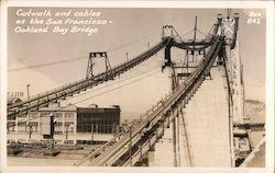 Catwalk and cables on the San Francisco-Oakland Bay Bridge California Postcard Postcard Postcard