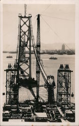 Cable Spinning at Yerba Buena Island - Bay Bridge Construction San Francisco, CA Postcard Postcard Postcard