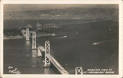 Birds Eye View of S.F.- Oakland Bay Bridge San Francisco, CA Piggott Photo Postcard Postcard Postcard