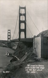 The massive towers of the Golden Gate Bridge rise 746 feet above the water San Francisco, CA Postcard Postcard Postcard