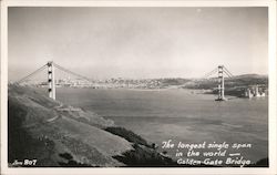 The longest single span in the world - Golden Gate Bridge Postcard