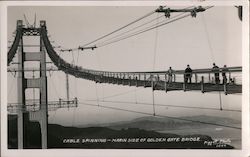 Cable Spinning Marin Side of Golden Gate Bridge San Francisco, CA Piggott Photo Postcard Postcard Postcard