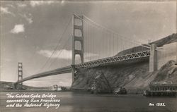 The Golden Gate Bridge connecting San Francisco and the Redwood Highway California Postcard Postcard Postcard