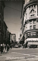 Powell and Market Streets San Francisco, CA Postcard Postcard Postcard