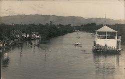 Rowboats, Swimming on River Postcard