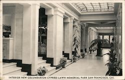 Interior New Columbarium Cypress Lawn Memorial Park Postcard