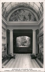 Interior of Catacombs Bldg., Cypress Lawn Memorial Park Postcard