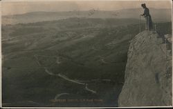 Mountain Drive - Woman Looking at Mountain Landscape California Postcard Postcard Postcard