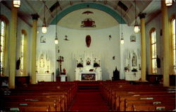 Interior View Of St. Anne De Michilimackinac Mackinac Island, MI Postcard Postcard