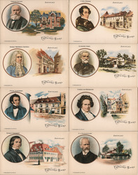 Set of 8: Composer's Homes Reward Cards Composers Postcard Postcard Postcard