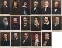 Lot of 17: Men of Letters Series Postcard