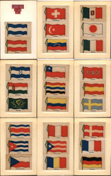 Homemade Set of 9: Foreign Flags 1977 Postcard Postcard Postcard