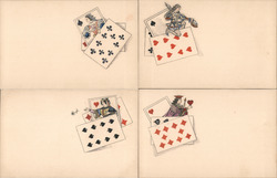 Set of 4: Playing Cards Postcard