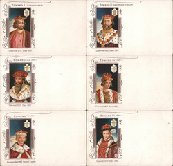 Set of 6: English Kings Royalty Postcard Postcard Postcard