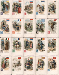 Set of 20: Letter Carriers Postmen around the World Postal Postcard Postcard Postcard