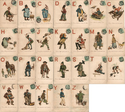 Complete Set of 26: Alphabet Letters Postcard Postcard Postcard