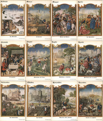 Set of 12: Italian Months of the Year Postcard