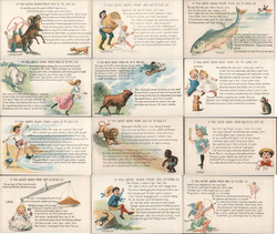 Complete Set of 12: Zodiac, Months 1907 Astrology & Zodiac Postcard Postcard Postcard