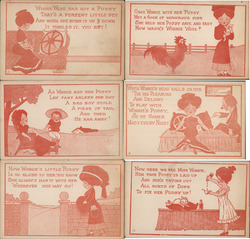 Set of 6: Winnie Wise Has Got a Pussy Risque & Nude Postcard Postcard Postcard