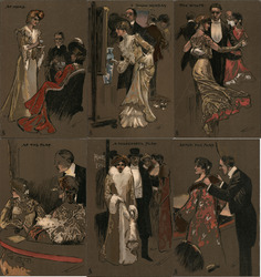 Set of 6: "Impressionist" Series Opera, Dancing Postcard