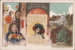 Glimpses of San Francisco, Portola Festival October 19 to 23 Chinatown Golden Gate Park California Postcard Postcard Postcard