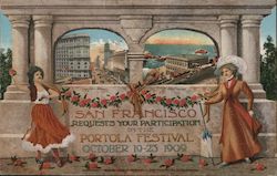 San Francisco Requests Your Participation in the Portola Festival October 19-23 1909 California Postcard Postcard Postcard