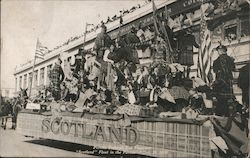 Portola Festival "Scotland" Float in the Parade of Oct. 21, 1909 Postcard