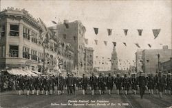 Sailors from the Japanese Cruiser, Portola Festival Parade, 1909 Postcard