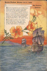 Welcome to Portola Day - California Poppies, Spanish Galleons San Francisco, CA Postcard Postcard Postcard