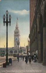 Lower Market Street, Showing Ferry Tower Postcard