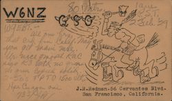 W6NZ J.R. Redman Postcard