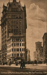 Junction of Market, Geary & Kearney Streets San Francisco, CA Postcard Postcard Postcard