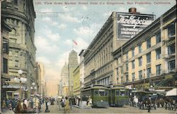 View down Market Street from the Emporium San Francisco, CA Postcard Postcard Postcard