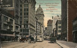 Looking Up Third Street Toward Market Postcard