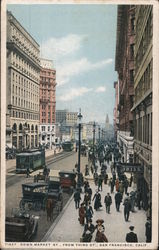 Down Market Street from Third Street Postcard