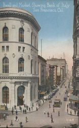 Powell and Market, Showing Bank of Italy Postcard