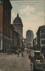 Looking up Third Street, from Mission Postcard