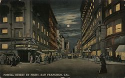 Powell Street by Night San Francisco, CA Postcard Postcard Postcard