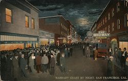 Barbary Coast by Night San Francisco, CA Postcard Postcard Postcard