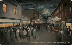 Barbary Coast by Night Postcard