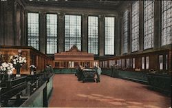 Interior of Bank of California Postcard