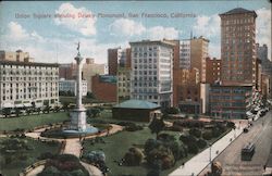 Union Square Showing Dewey Monument San Francisco, CA Postcard Postcard Postcard